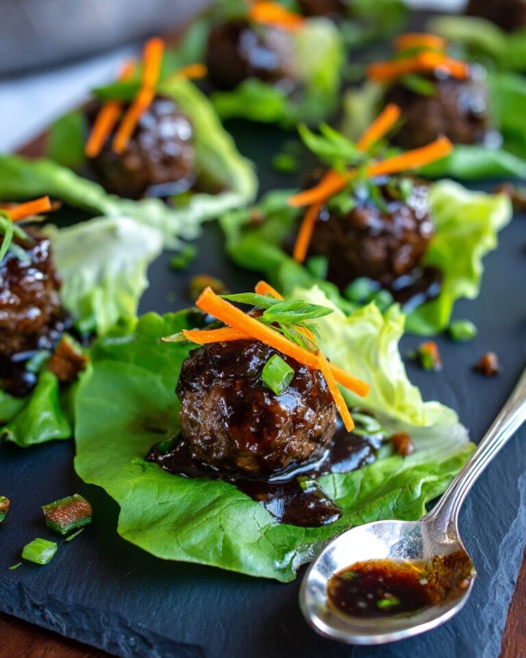 Teriyaki Pork Meatball Lettuce Wraps Recipe