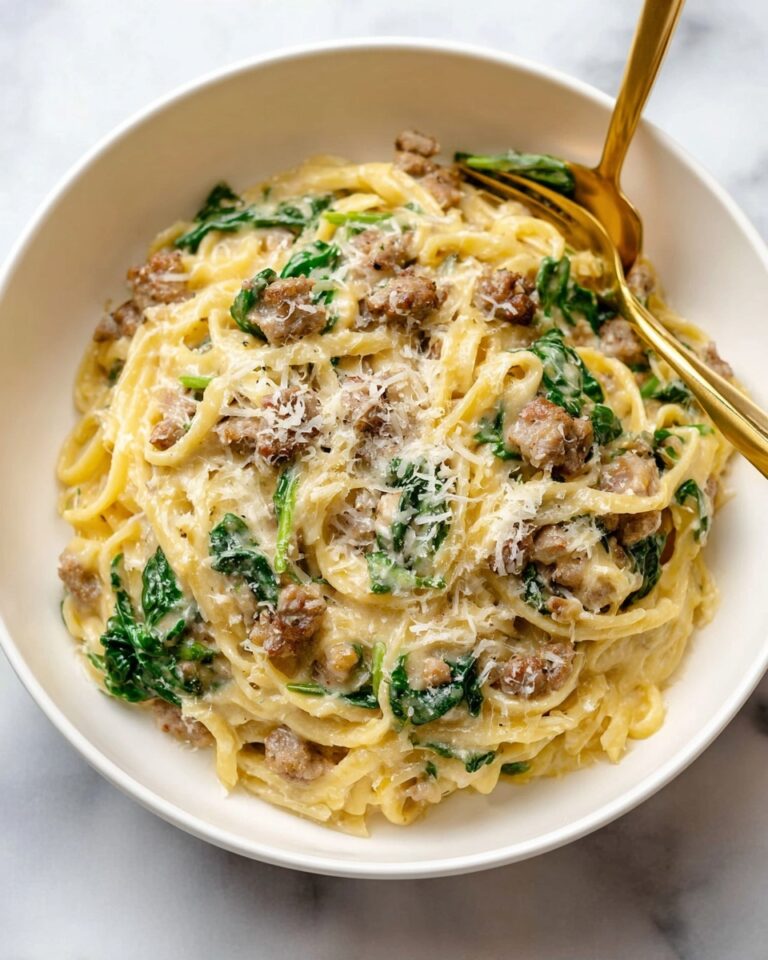 Italian Sausage Orzo with Cream, Spinach, and Parmesan Recipe