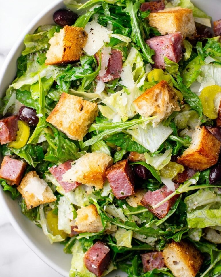 Italian Chopped Salad with Homemade Croutons Recipe