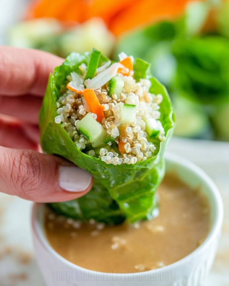 Chicken Quinoa Lettuce Wraps with Peanut Sauce Recipe