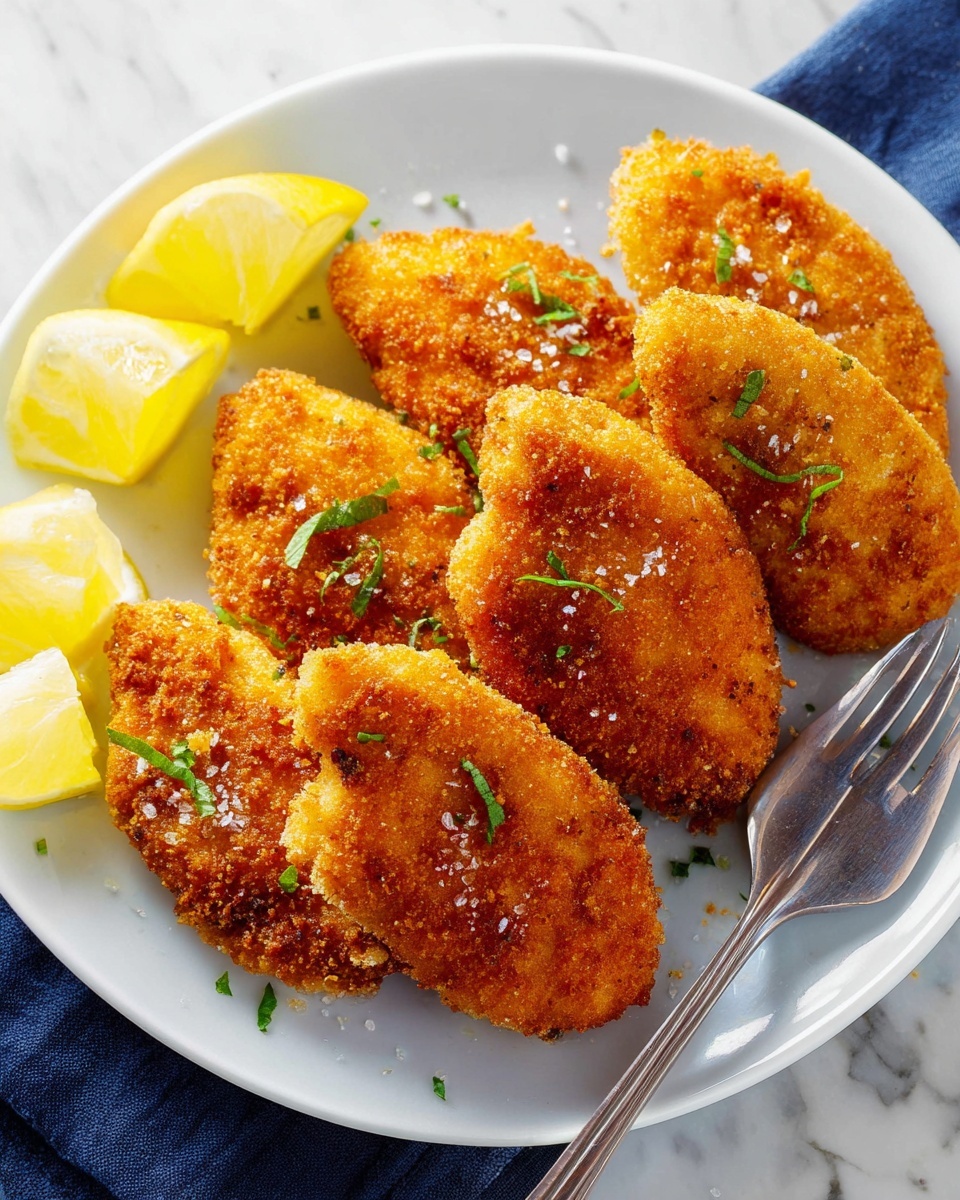 Classic Chicken Schnitzel with Lemon Recipe - Recipe Image