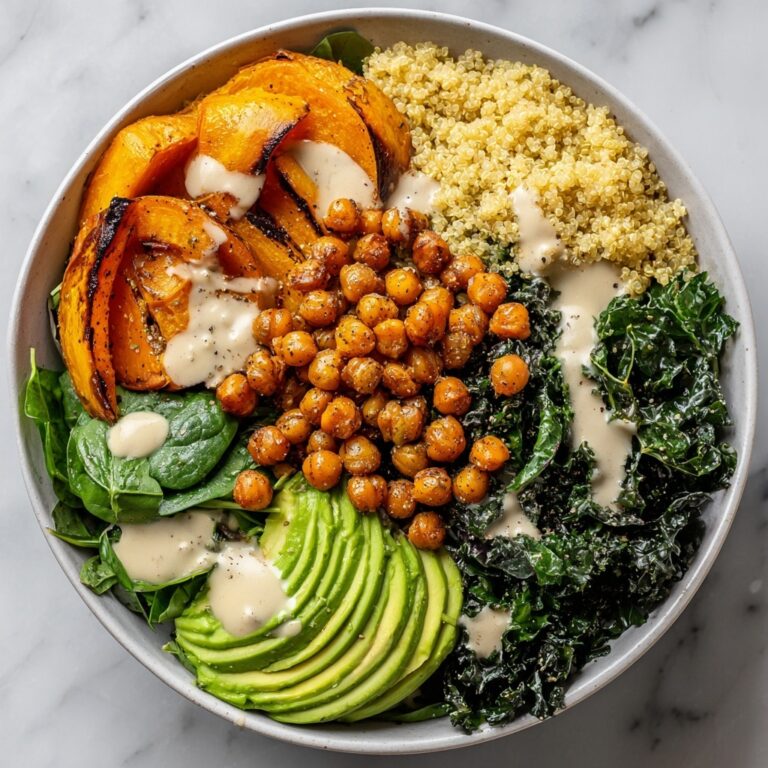 Macro Veggie Bowls with Roasted Sweet Potatoes, Chickpeas, and Tahini Dressing Recipe