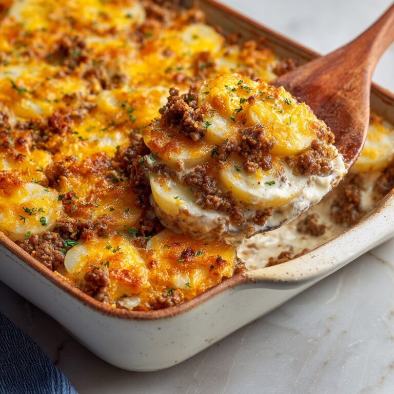 Cheesy Ground Beef & Potato Casserole: Family-Size Comfort Bake Recipe