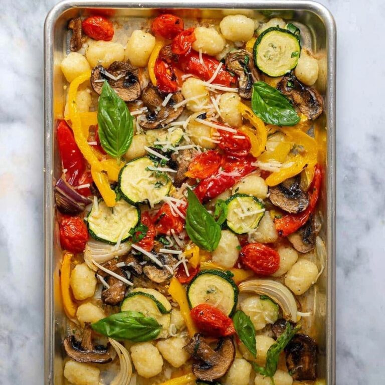 Sheet Pan Gnocchi with Roasted Vegetables and Parmesan Recipe