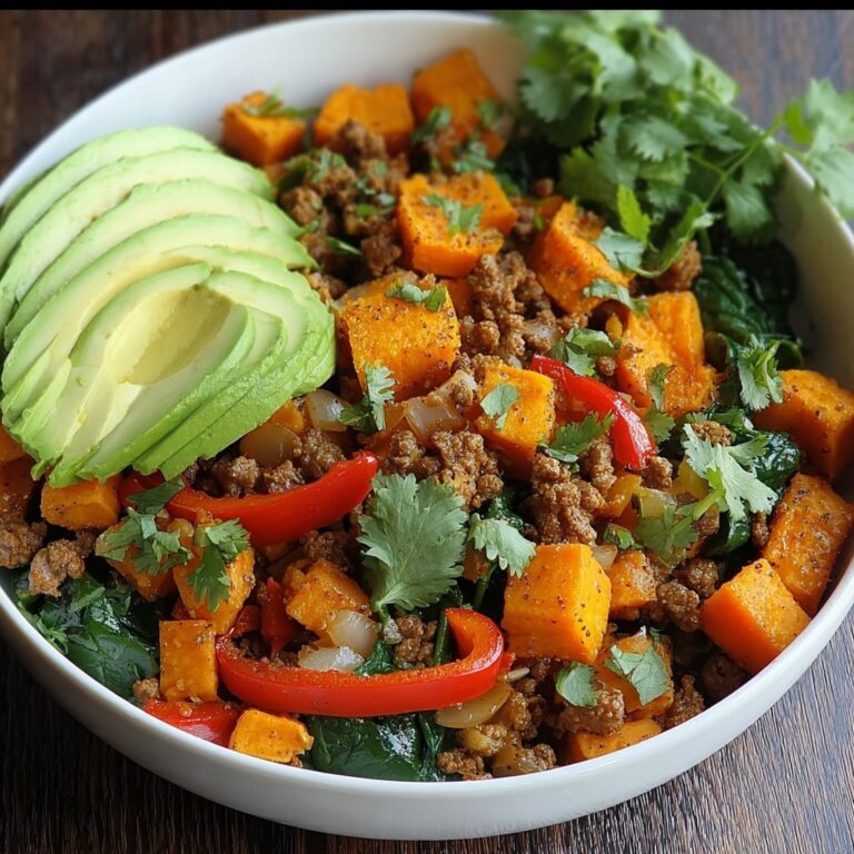 Ground Beef and Sweet Potato Skillet with Spiced Vegetables Recipe