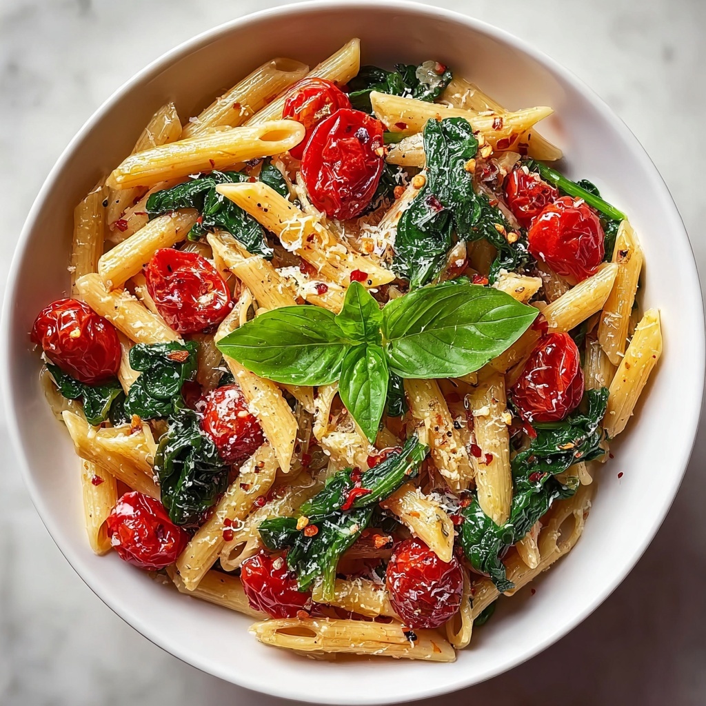 Spinach Tomato Pasta Recipe - Recipe Image