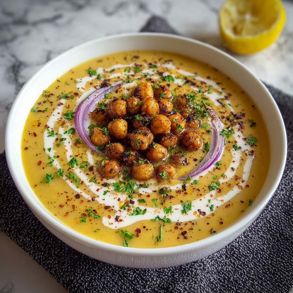 Creamy Garlic Chickpea Soup Recipe - Recipe Image