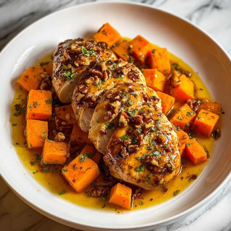 Maple-Glazed Chicken with Roasted Sweet Potatoes and Pecans Recipe