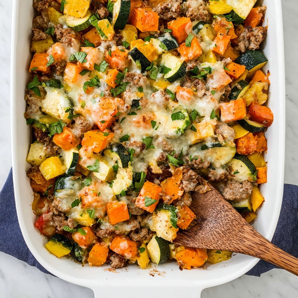 Ground Turkey and Sweet Potato Bake with Zucchini and Mozzarella Recipe - Recipe Image