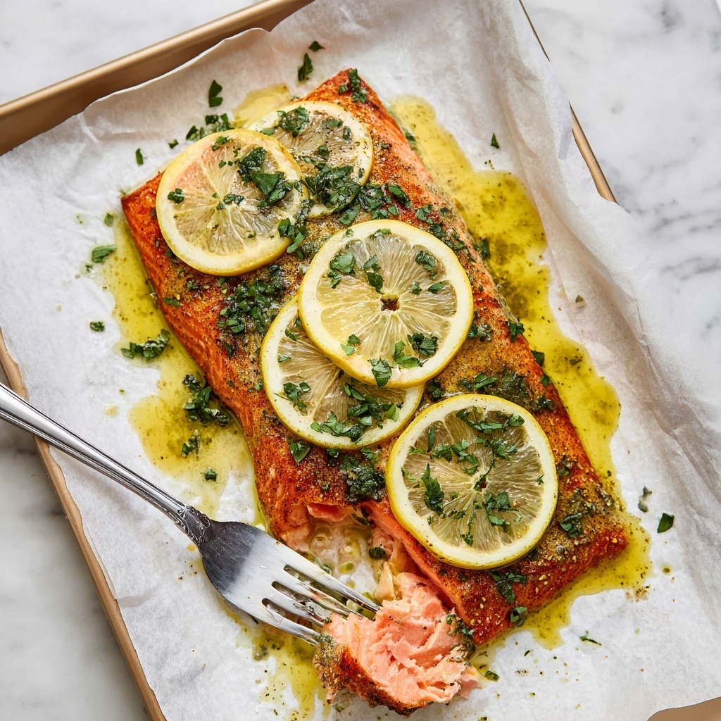 Slow Roasted Lemon Herb Salmon Recipe - Recipe Image