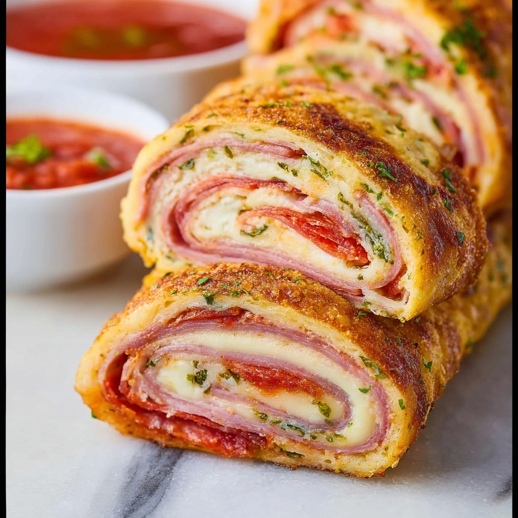 Savory Meat and Cheese Stromboli Sandwich Recipe - Recipe Image