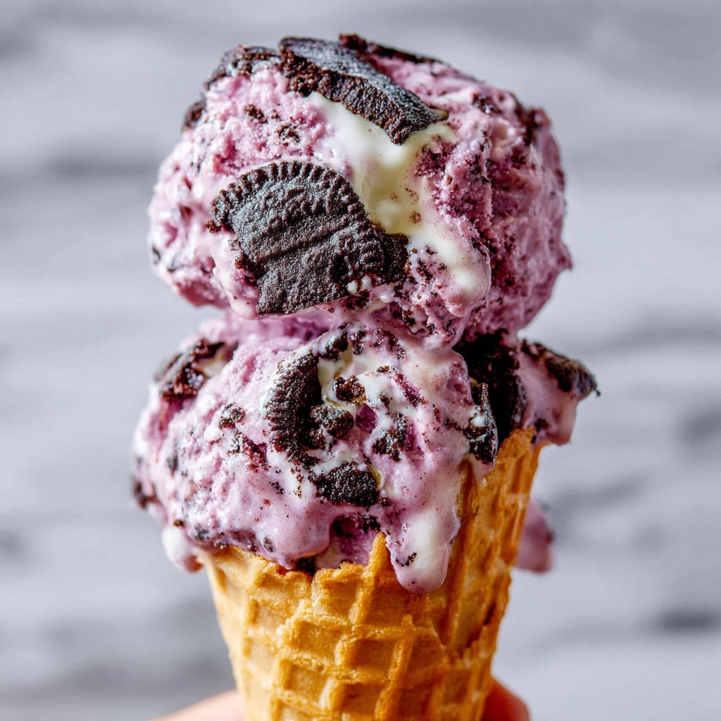 Black Raspberry Oreo Ice Cream Recipe - Recipe Image
