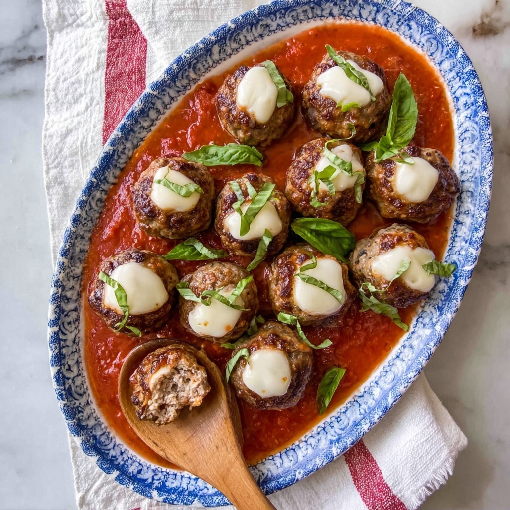 Mozzarella Stuffed Italian Meatballs Recipe - Recipe Image