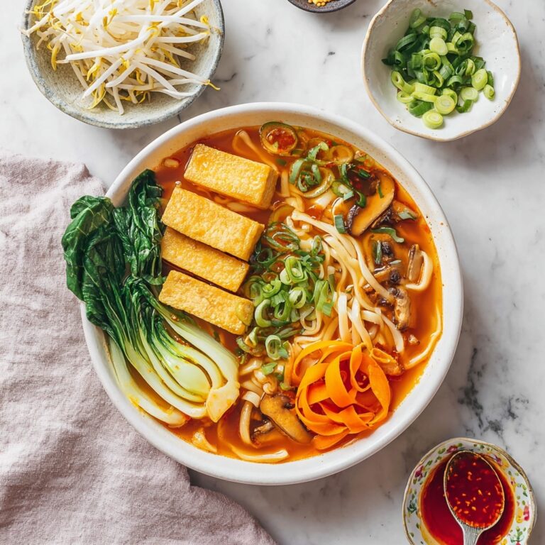 Vegetarian Ramen with Crispy Tofu and Fresh Vegetables Recipe