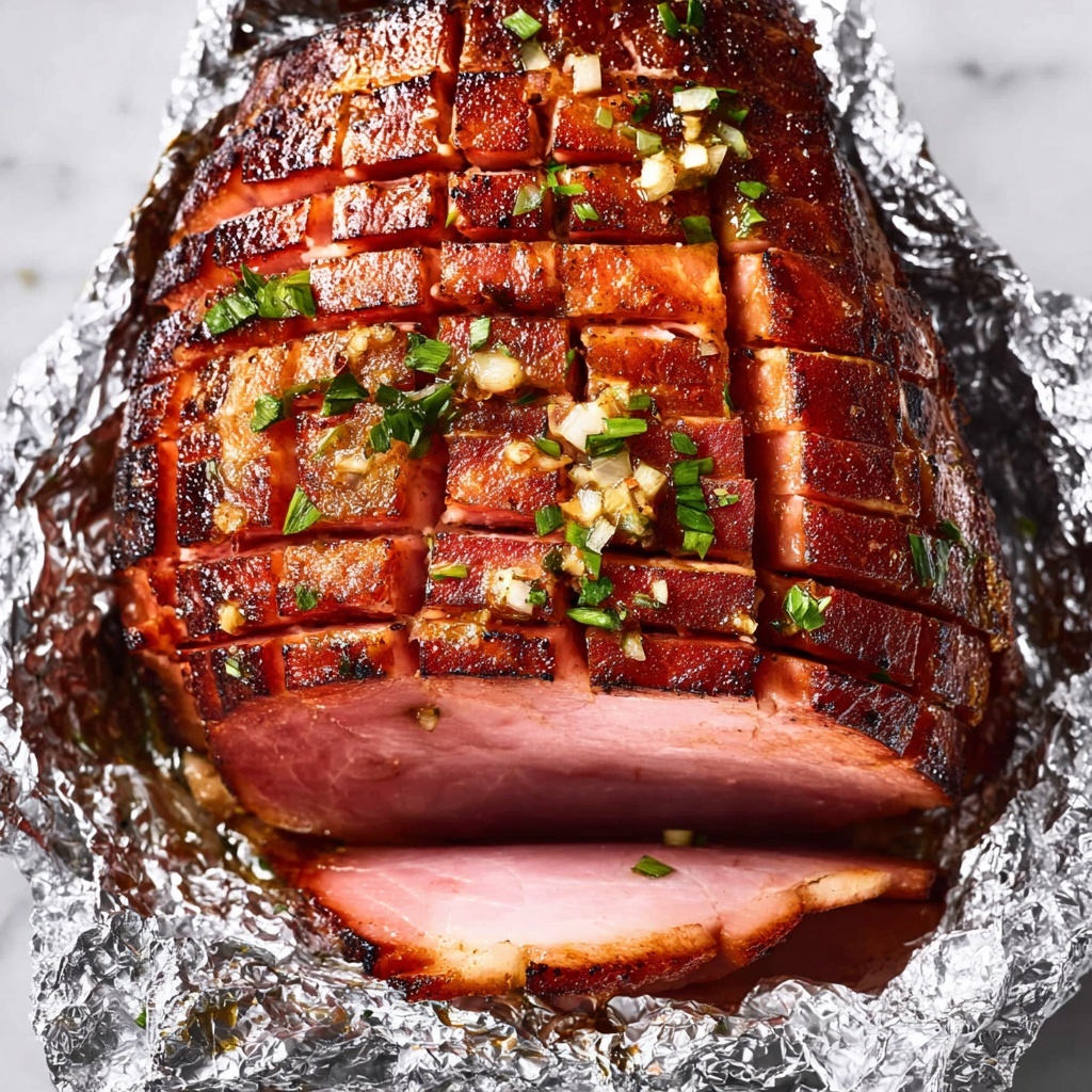 Air Fryer Ham with Garlic Butter Recipe - Recipe Image