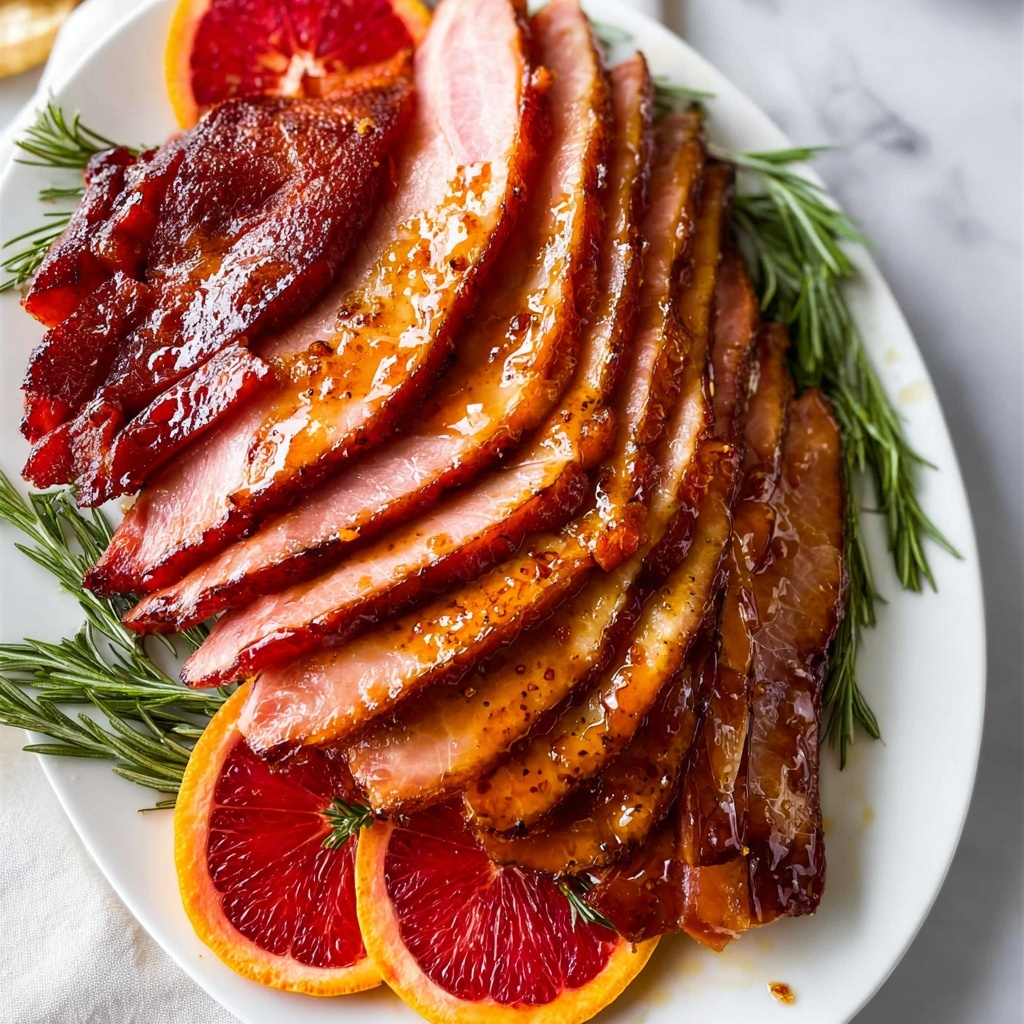 Festive Blood Orange Ham with Spiced Glaze and Pomegranate Arils Recipe - Recipe Image