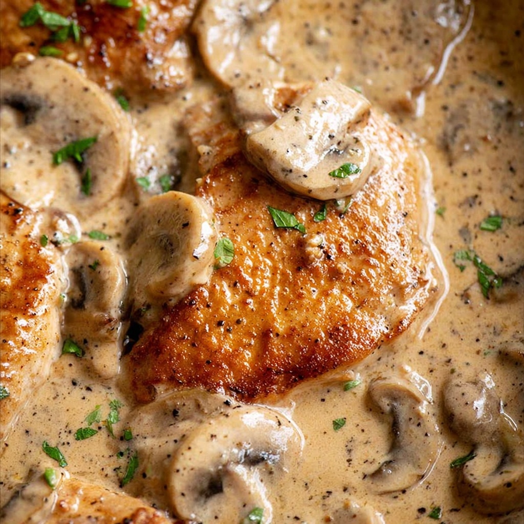 Creamy Chicken Stroganoff with Mushrooms and Egg Noodles Recipe - Recipe Image
