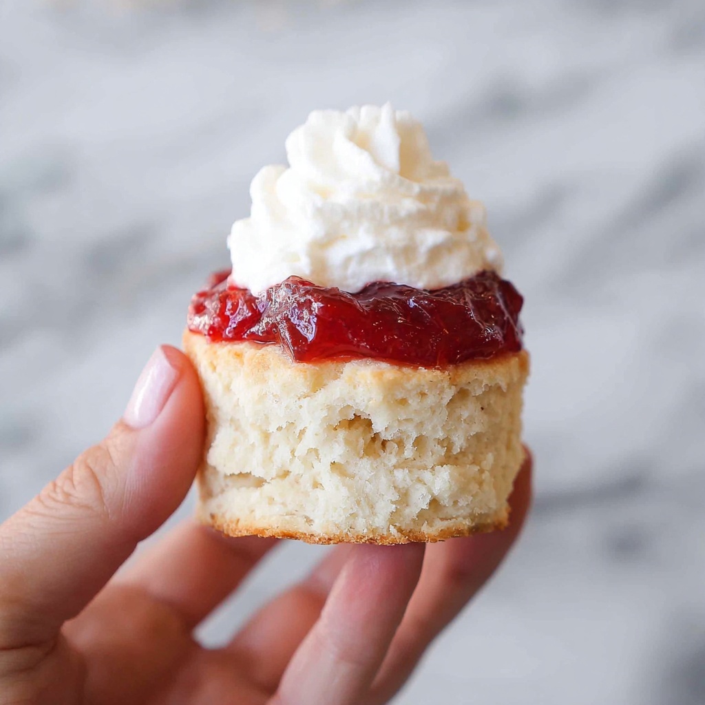 Homemade Classic Strawberry Scones with Cream and Jam Recipe - Recipe Image