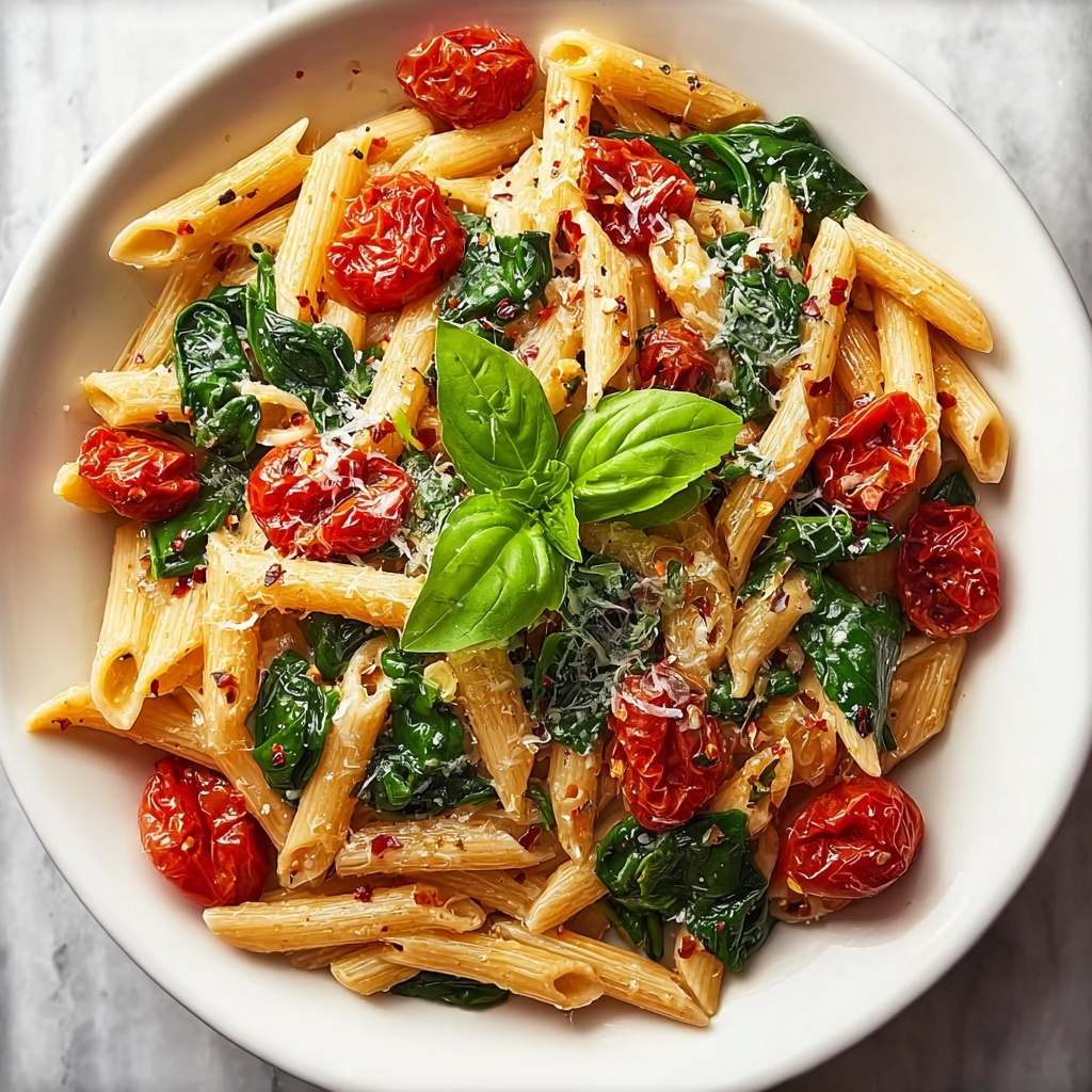 Spinach Tomato Pasta Recipe - Recipe Image
