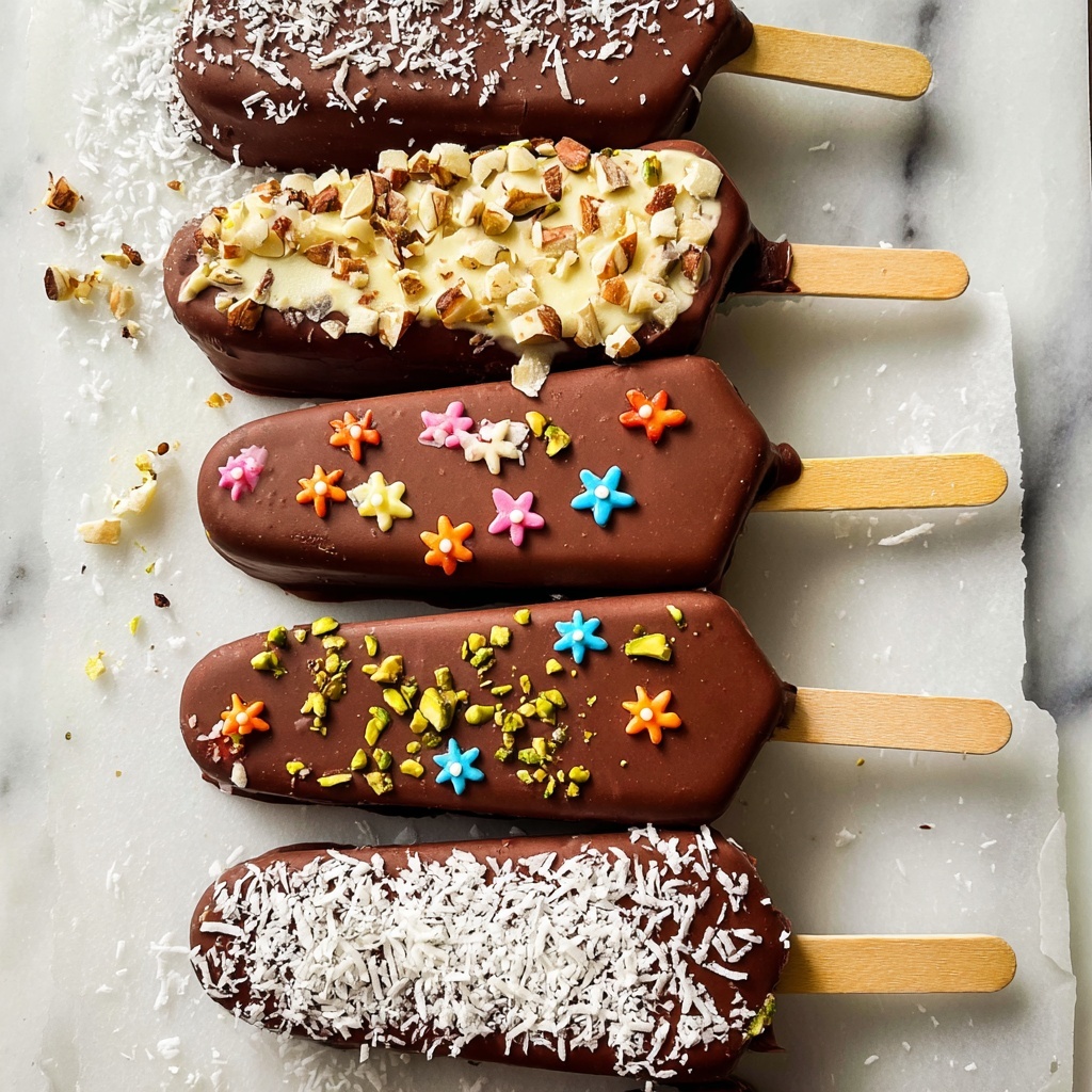 Chocolate Covered Bananas with Optional Toppings Recipe - Recipe Image