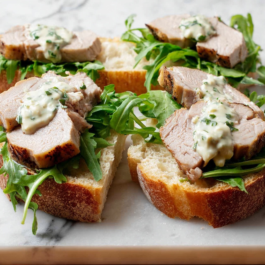 Pork Chop Sandwich with Lemon-Basil Aioli and Arugula Recipe - Recipe Image