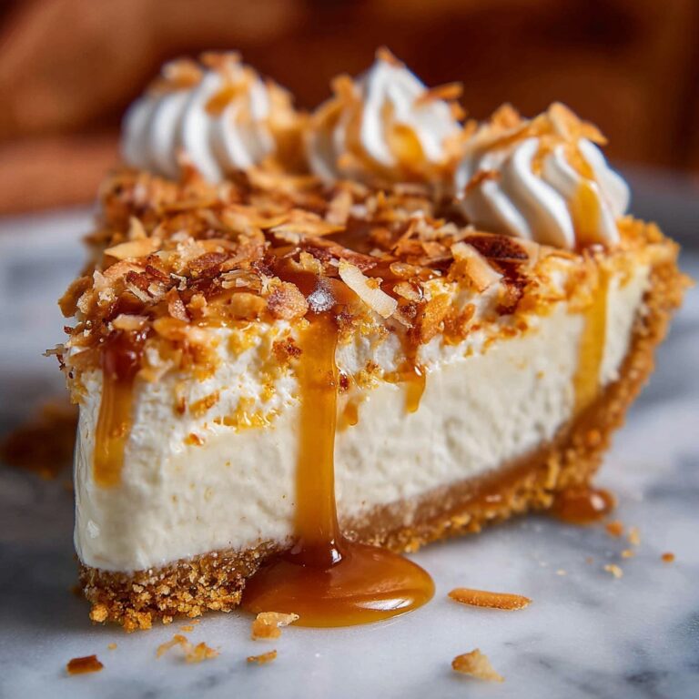 Coconut Cream Pie with Caramel and Toasted Coconut Garnish Recipe