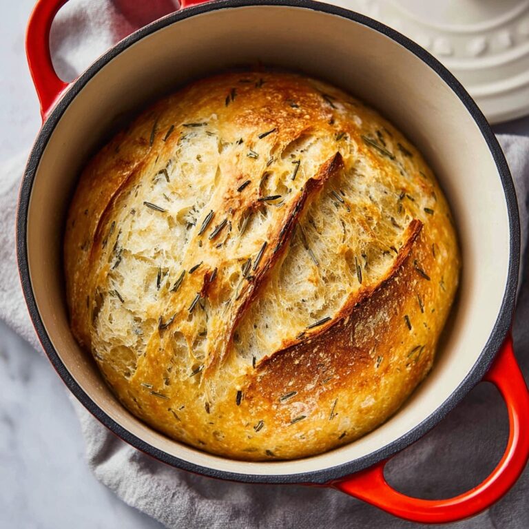 No Knead Rosemary Dutch Oven Bread Recipe