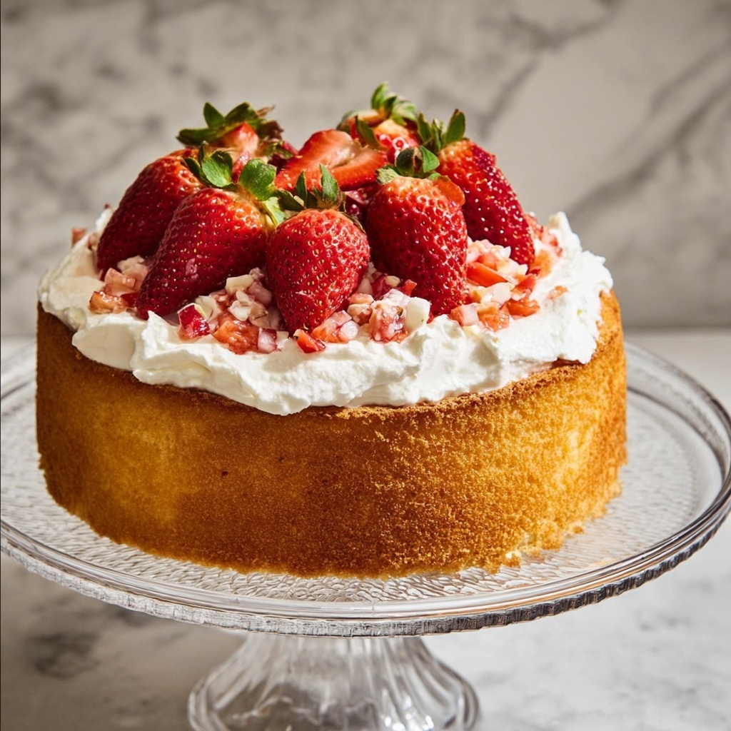 Kentucky Butter Cake with Strawberries & Cream Recipe - Recipe Image