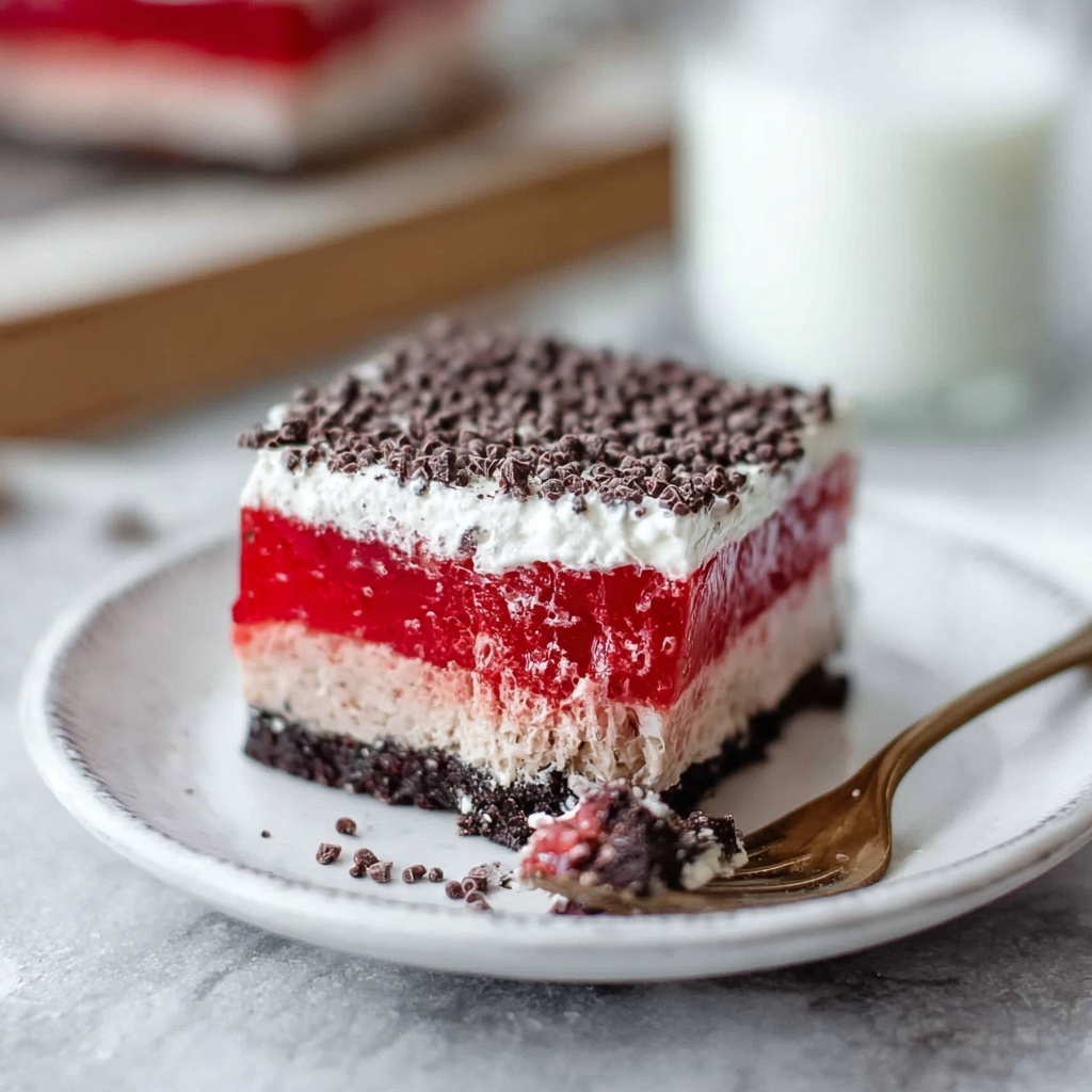 Red Velvet Cheesecake Dessert Lasagna Recipe - Recipe Image