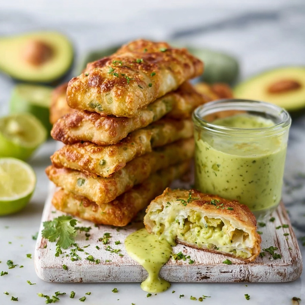 Guacamole Egg Rolls with Green Sauce Recipe - Recipe Image