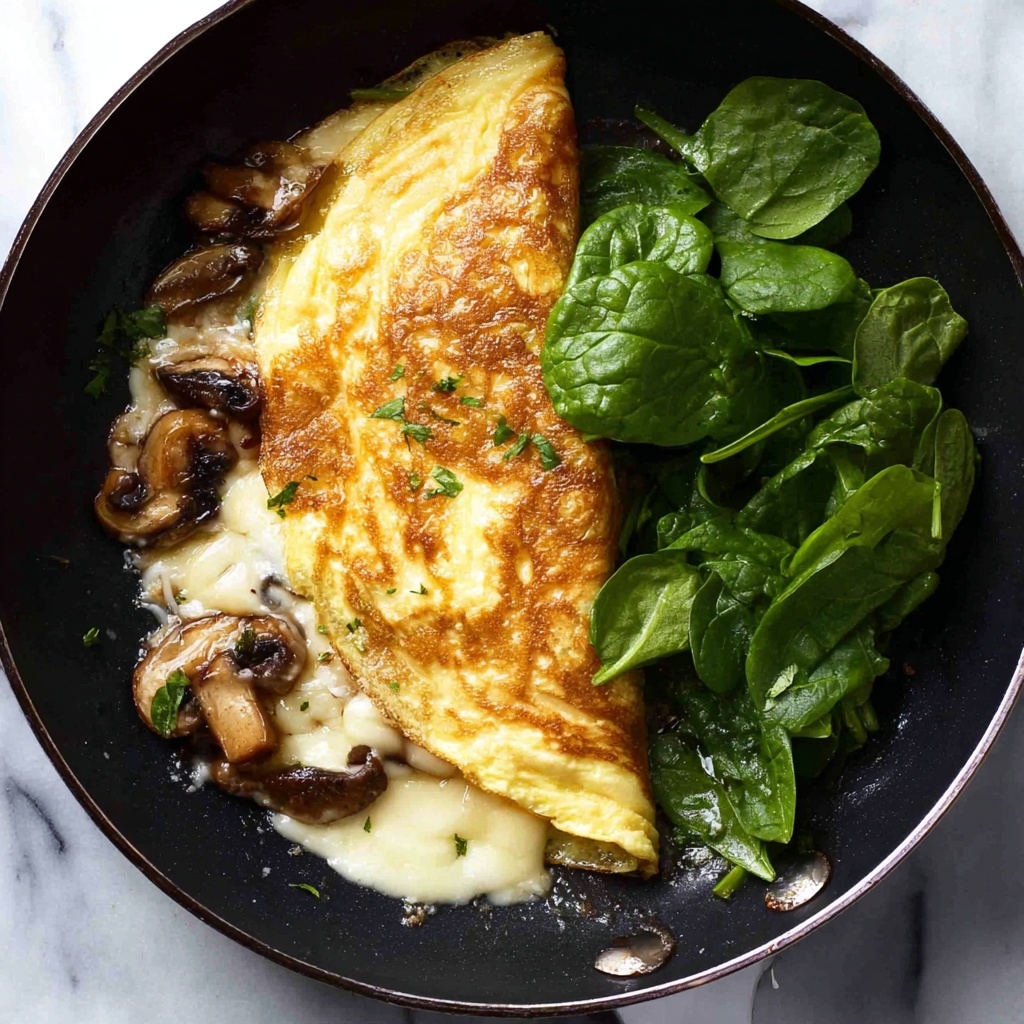 Mushroom and Cheese Omelette with Garlic and Herbs Recipe - Recipe Image