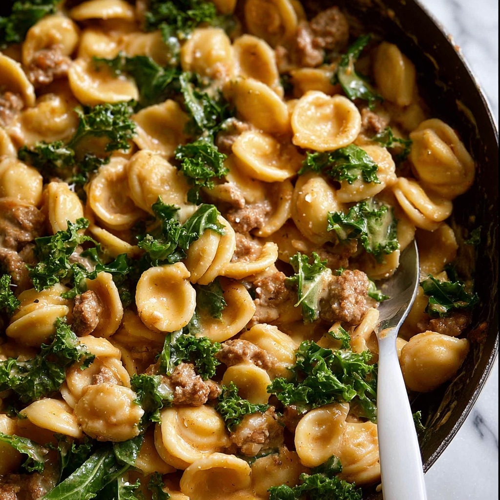 Orecchiette Sausage Pasta in Creamy Tomato Sauce Recipe - Recipe Image
