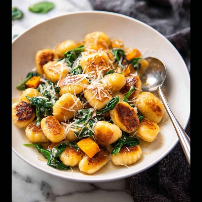 Pan Fried Gnocchi with Pumpkin & Spinach Recipe