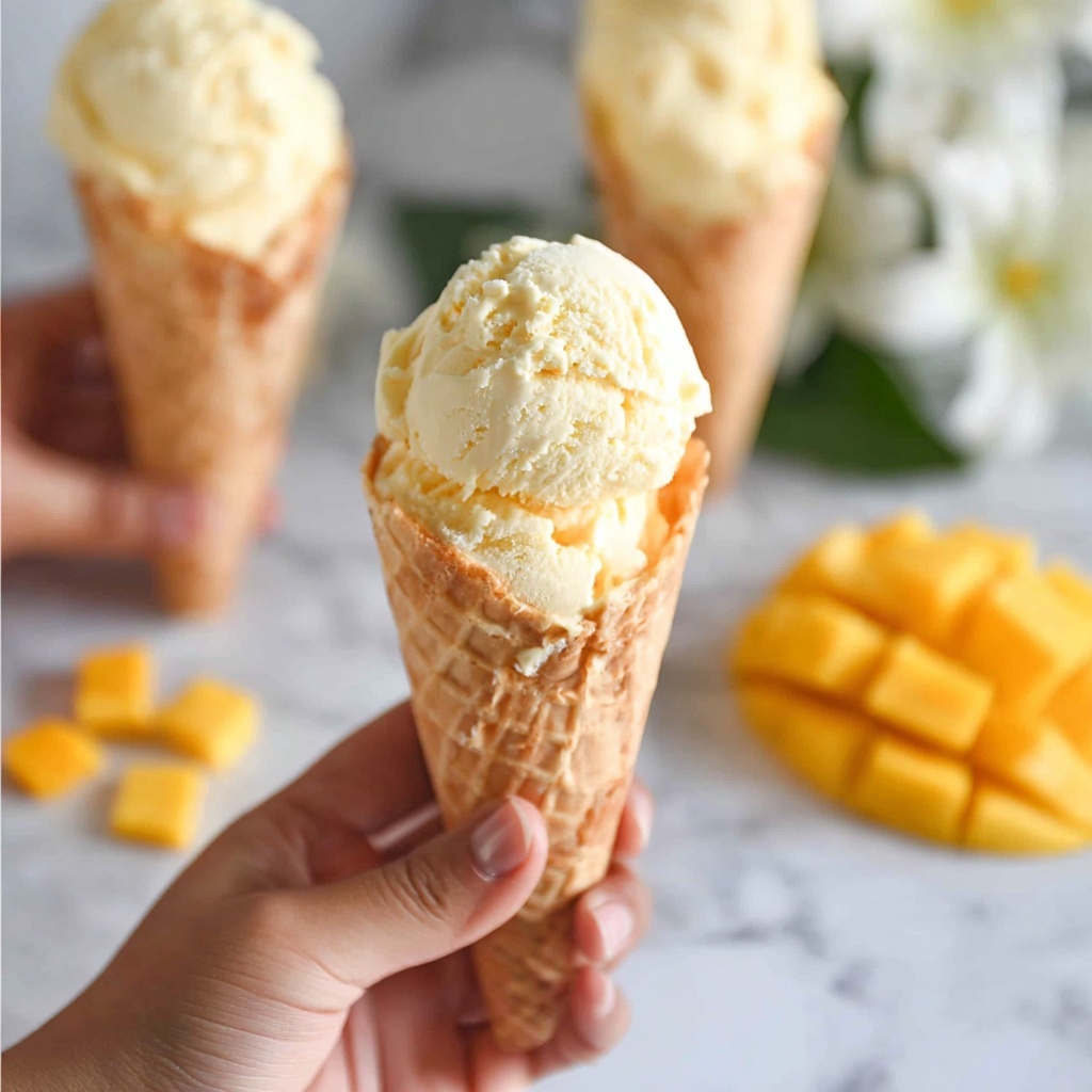 Homemade Mango Ice Cream Recipe - Recipe Image