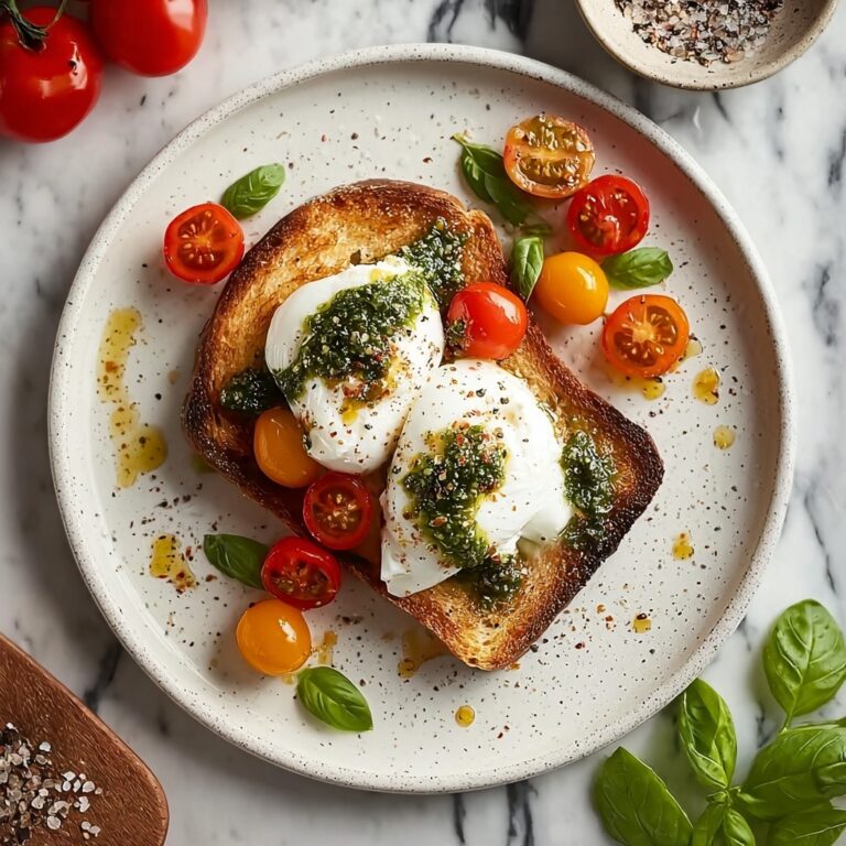Burrata Bruschetta with Cherry Tomatoes, Basil, and Balsamic Glaze Recipe