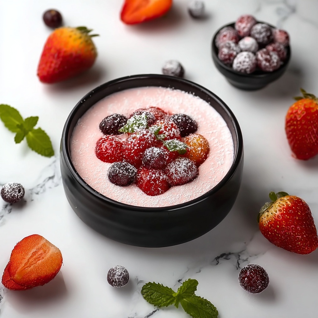 Strawberry Mousse with Homemade Strawberry Sauce Recipe - Recipe Image