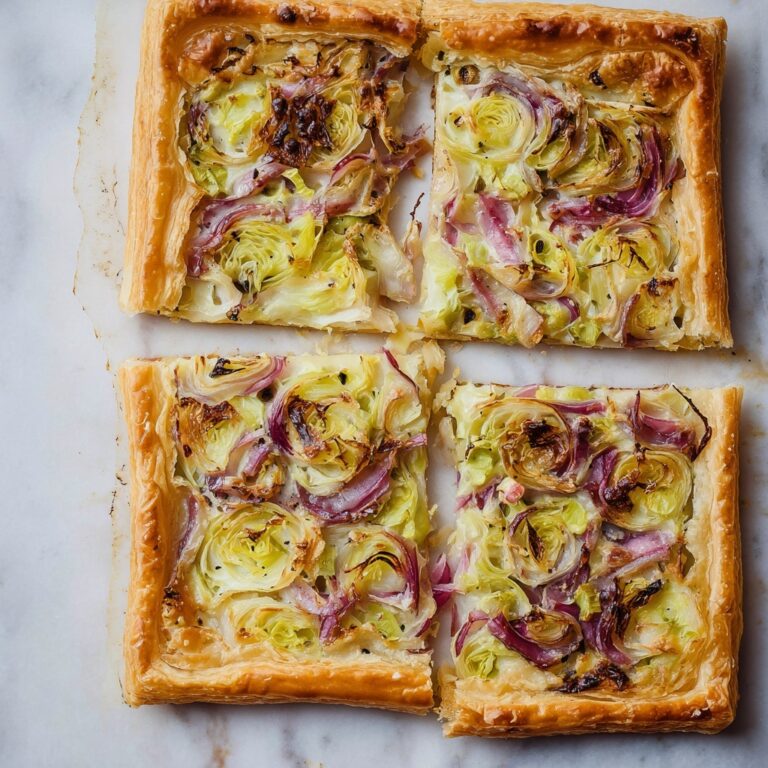 Leek, Onion, and Camembert Puff Pastry Tart Recipe