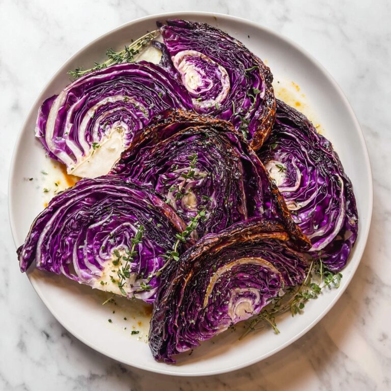 Roasted Red Cabbage with Miso and Tahini Sauce Recipe