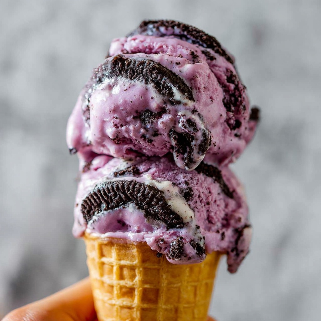 Black Raspberry Oreo Ice Cream Recipe - Recipe Image