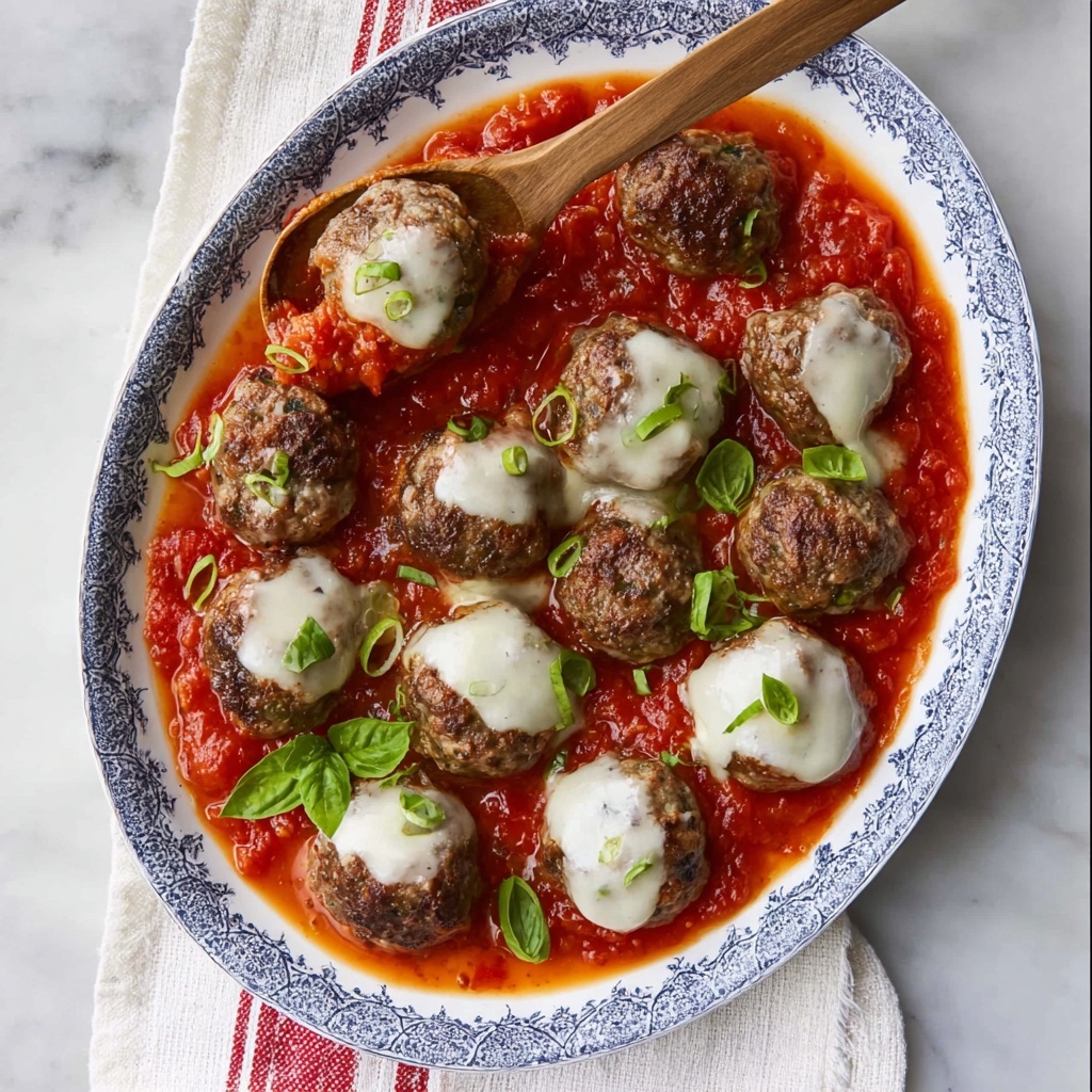 Mozzarella Stuffed Italian Meatballs Recipe - Recipe Image