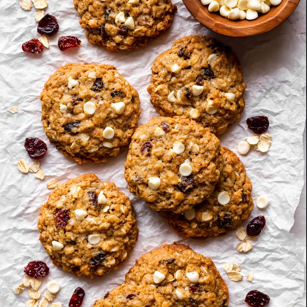 Oatmeal Cranberry Cookies with White Chocolate Chips Recipe - Recipe Image