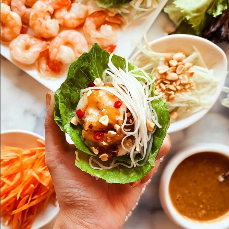 Vietnamese Peanut Sauce Lettuce Wraps Recipe