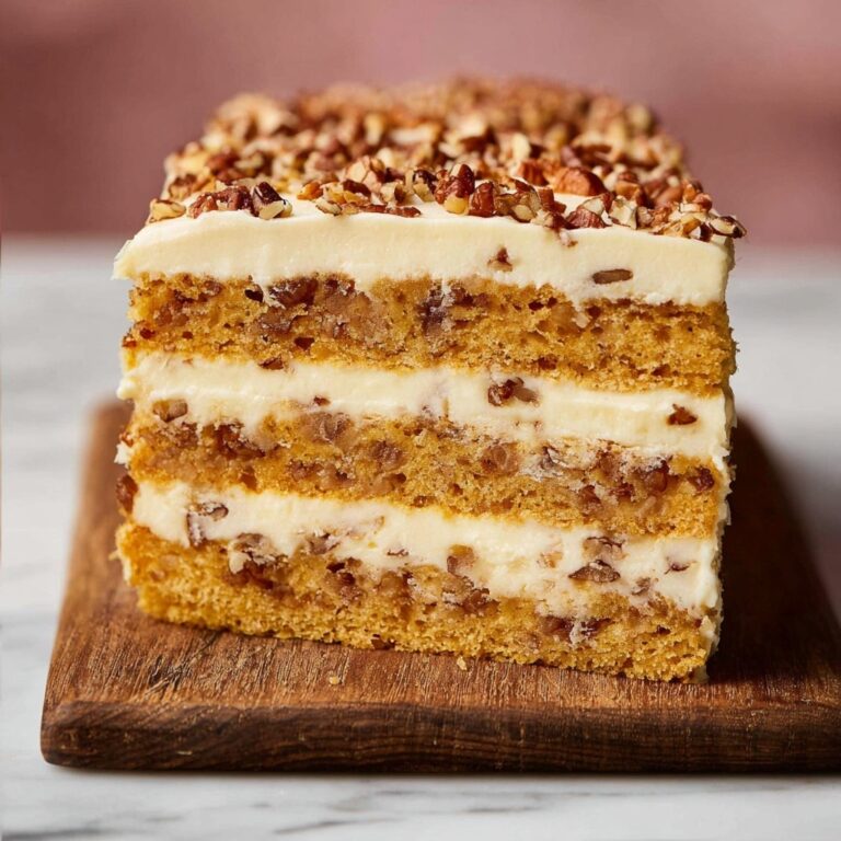 A Very Big Pumpkin Layer Cake with Toffee Pecans and Cream Cheese Frosting Recipe