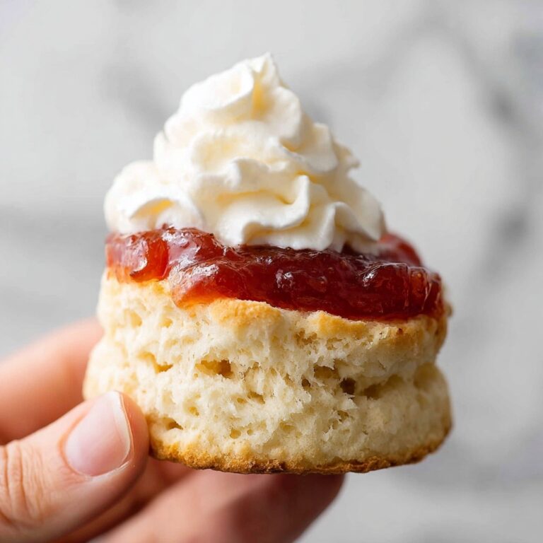 Homemade Classic Strawberry Scones with Cream and Jam Recipe