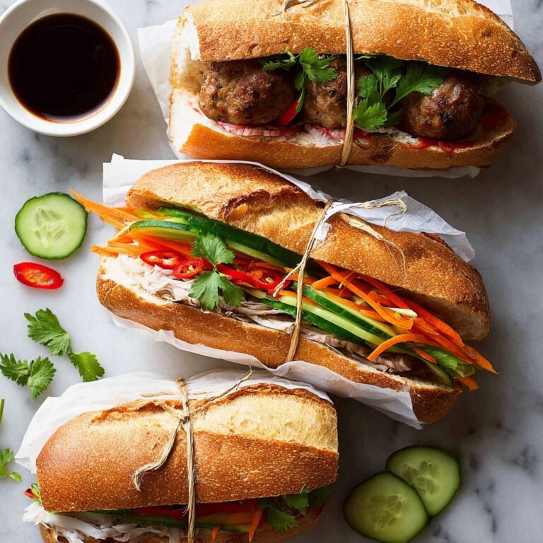 Banh Mi Sandwiches with Pork, Chicken, and Fresh Vegetables Recipe
