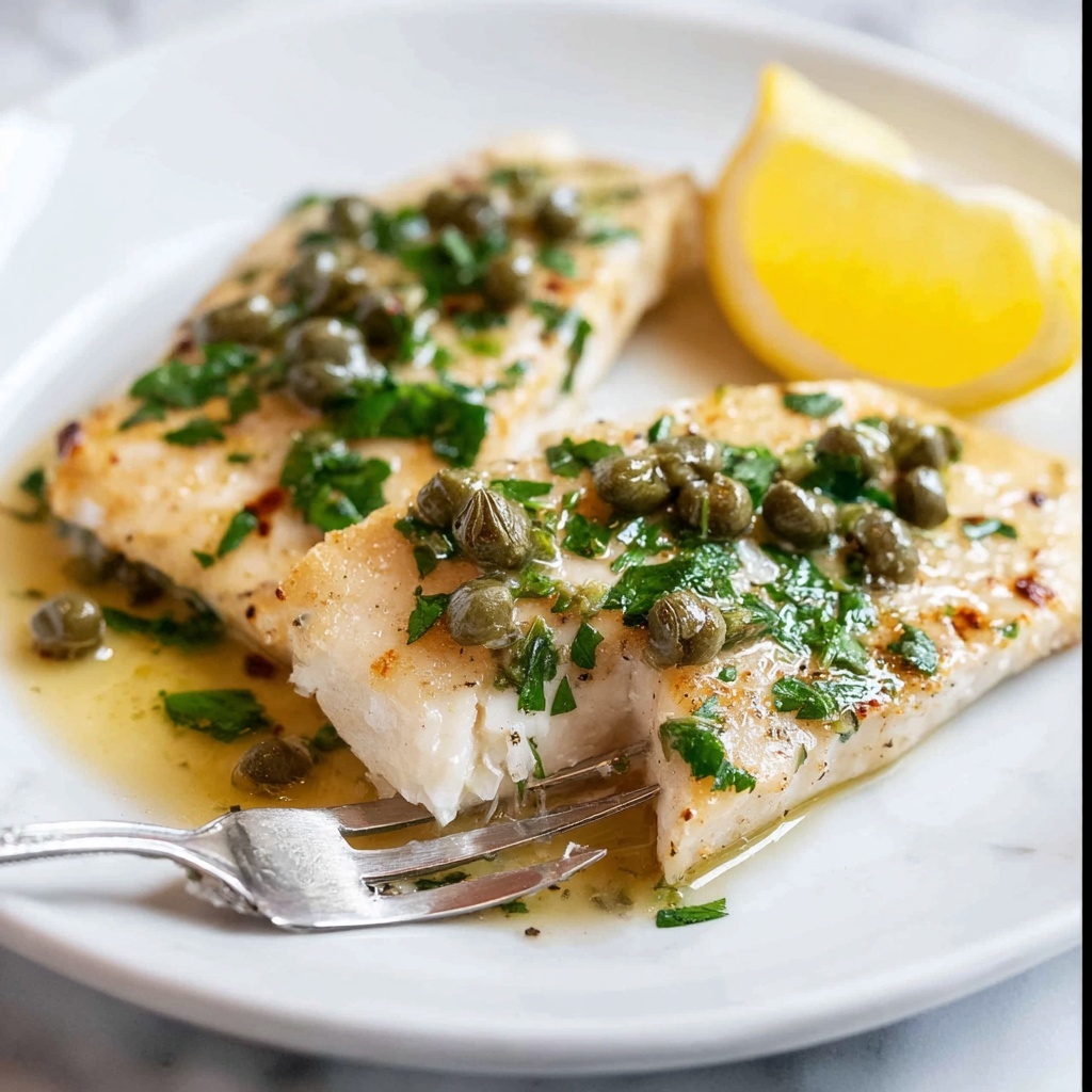 Pan Seared Swordfish with Capers and Fresh Herbs Recipe - Recipe Image
