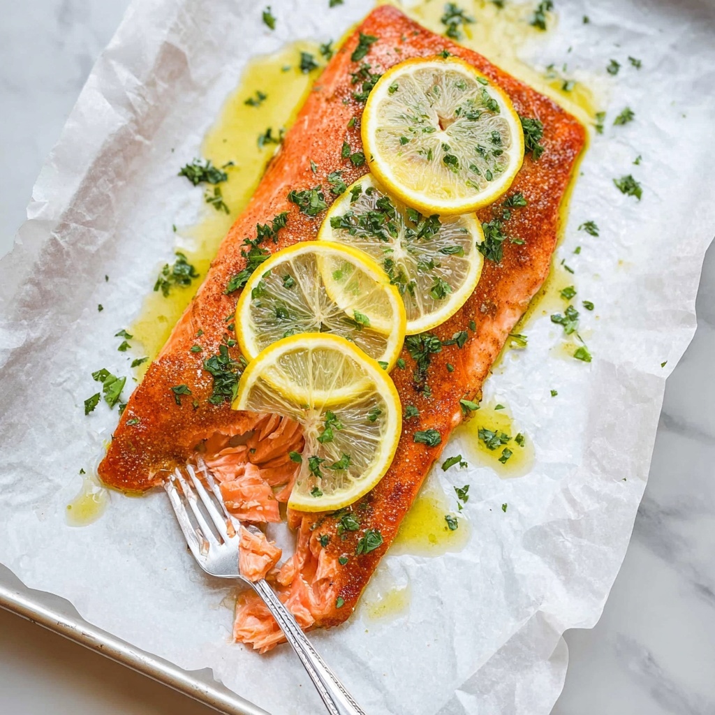 Slow Roasted Lemon Herb Salmon Recipe - Recipe Image