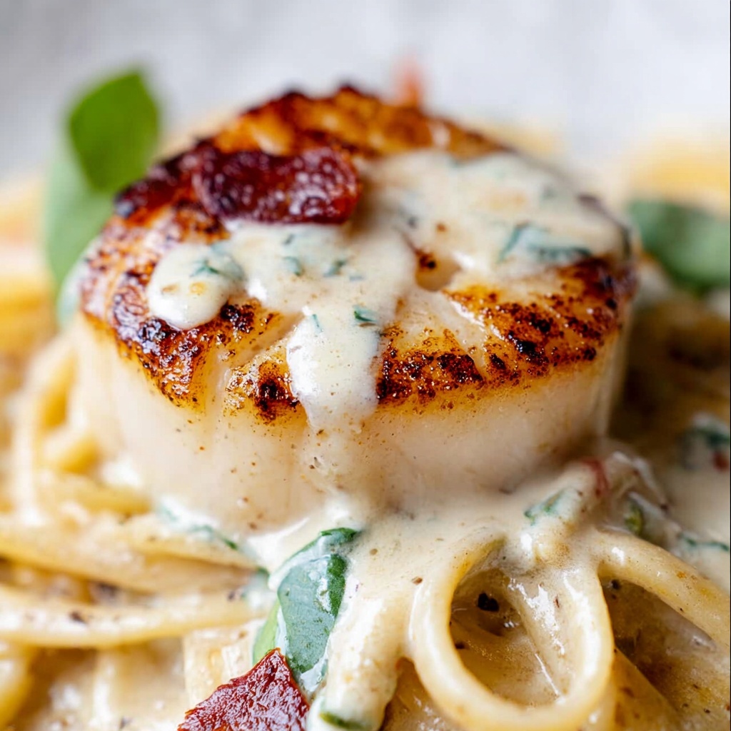 Scallops Pan Seared in Creamy Champagne Sauce Recipe - Recipe Image