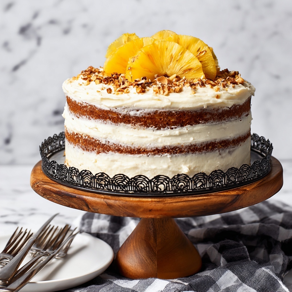 Hummingbird Cake with Dried Pineapple Flowers Recipe - Recipe Image