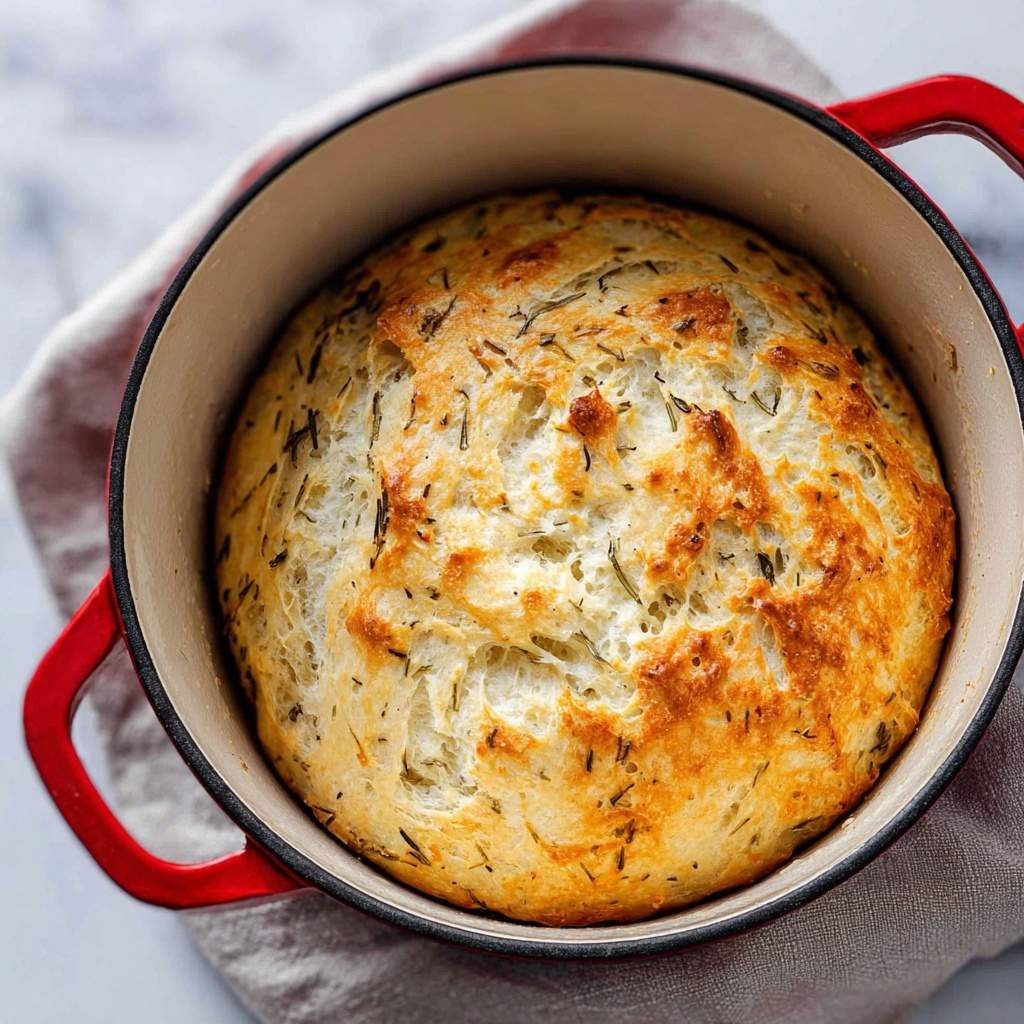 No Knead Rosemary Dutch Oven Bread Recipe - Recipe Image